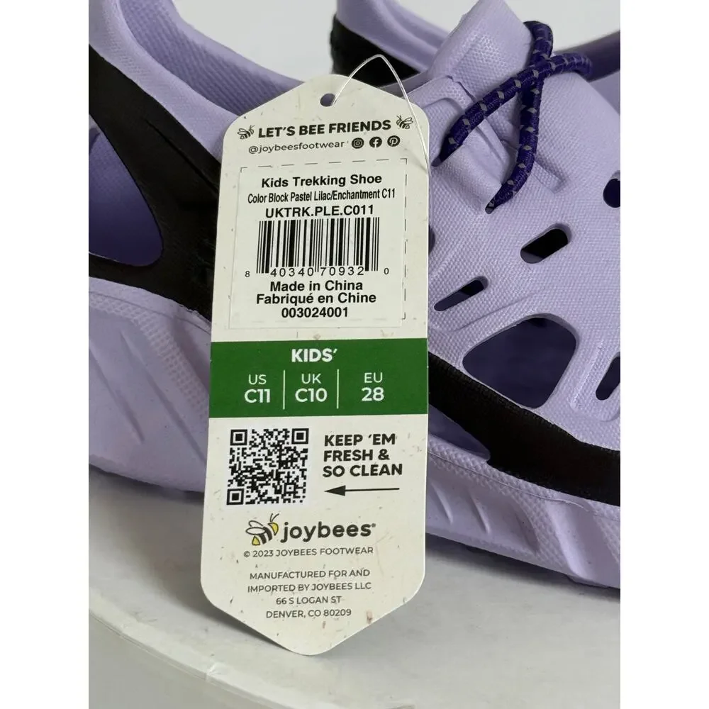 Joybees Kids Trekking Shoe Slip On EVA Water Sneaker Lilac Black Sz C11  NWT